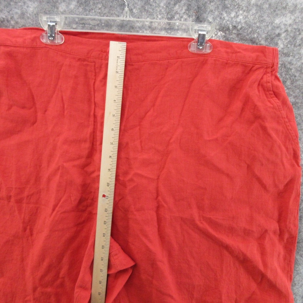 FLAX Designs Pants 3G LInen Red Pedal Pusher Elastic Waistband With Pockets New - Picture 5 of 16